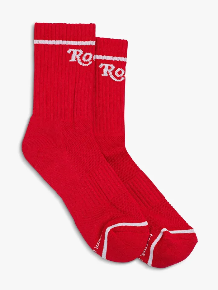 Women SocksLaces Mother Denim Baby Steps Red
