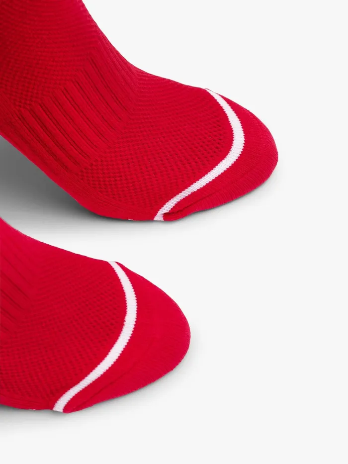 Women SocksLaces Mother Denim Baby Steps Red