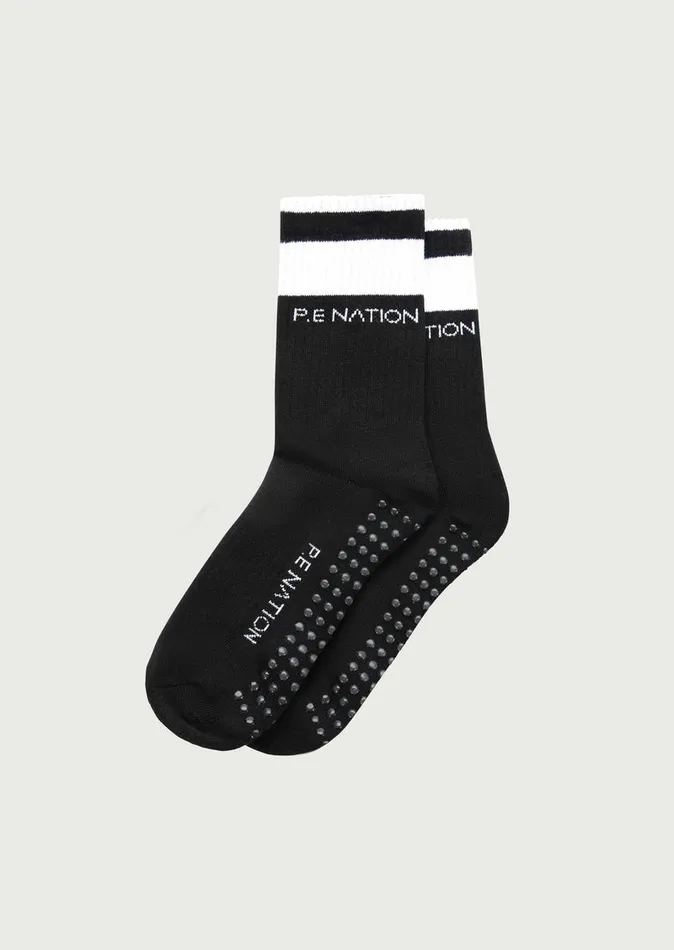 Women Socks PE Nation HOMAGE GRIP CREW SOCK IN BLACK