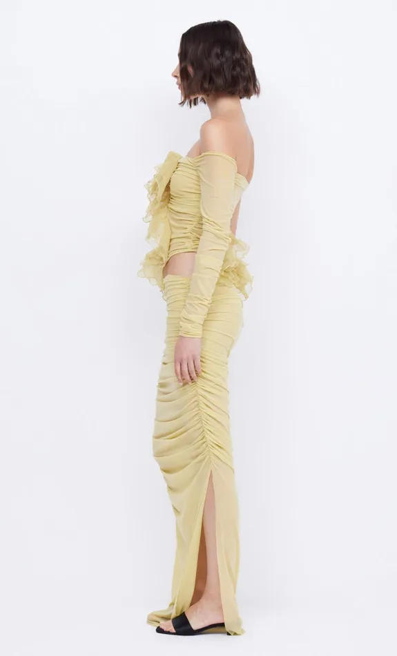 Women SPIRAL CRUSH ASYM MAXI 8211 CITRUS Bec Bridge Wedding Guest