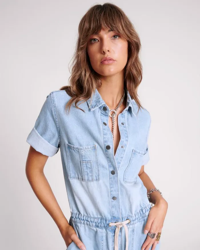 Women SPORTSTER BLUE VERONICA DENIM JUMPSUIT One Teaspoon Denim Jumpsuits Women SPORTSTER BLUE VERONICA DENIM JUMPSUIT One Teaspoon Denim Jumpsuits