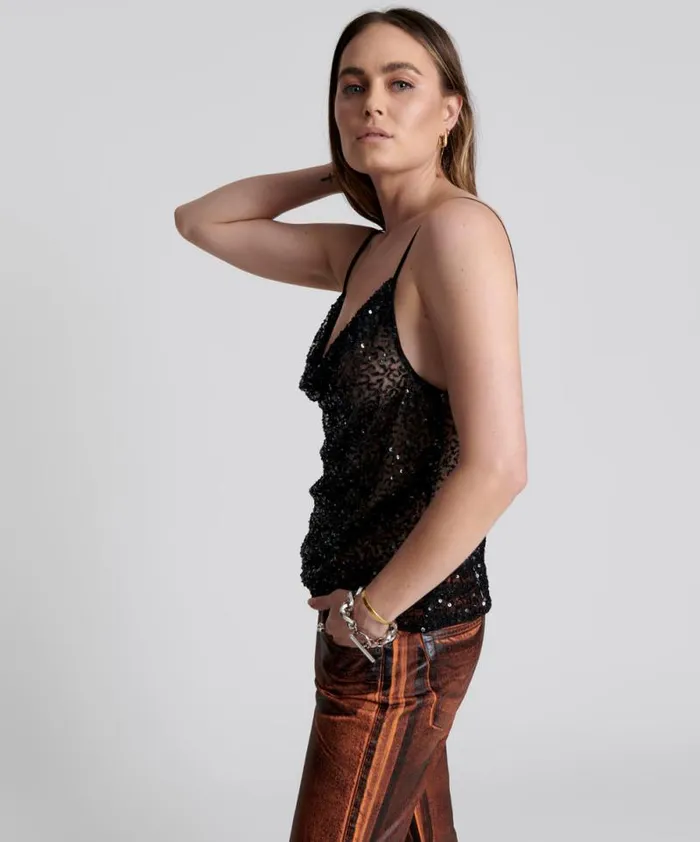 Women STELLAR HAND BEADED CAMI One Teaspoon Tops Women STELLAR HAND BEADED CAMI One Teaspoon Tops