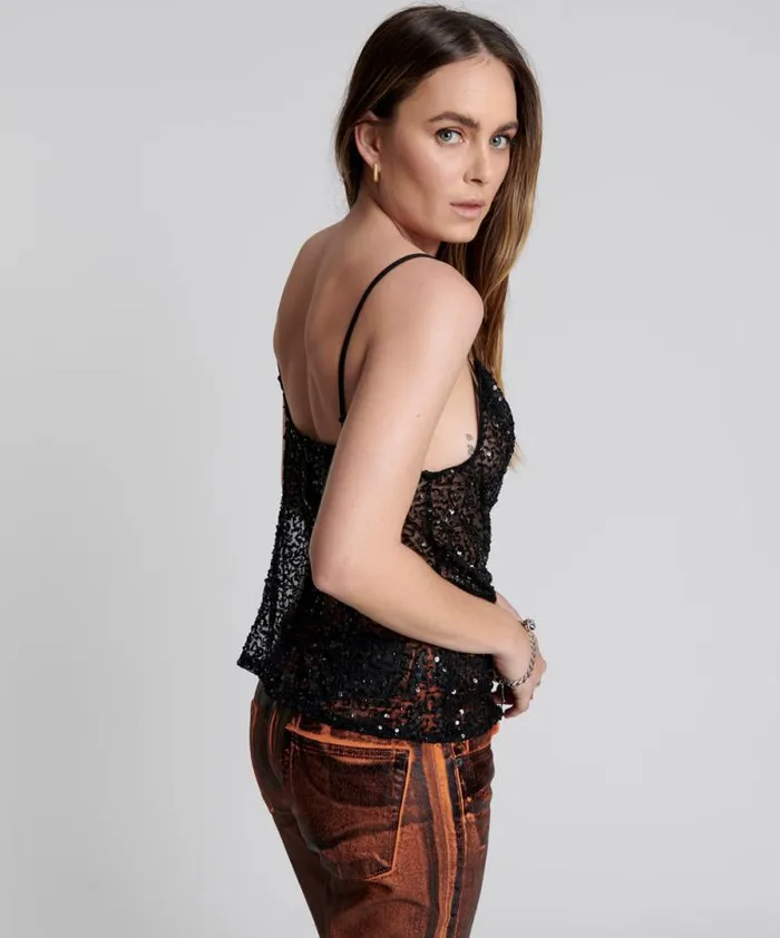 Women STELLAR HAND BEADED CAMI One Teaspoon Tops Women STELLAR HAND BEADED CAMI One Teaspoon Tops
