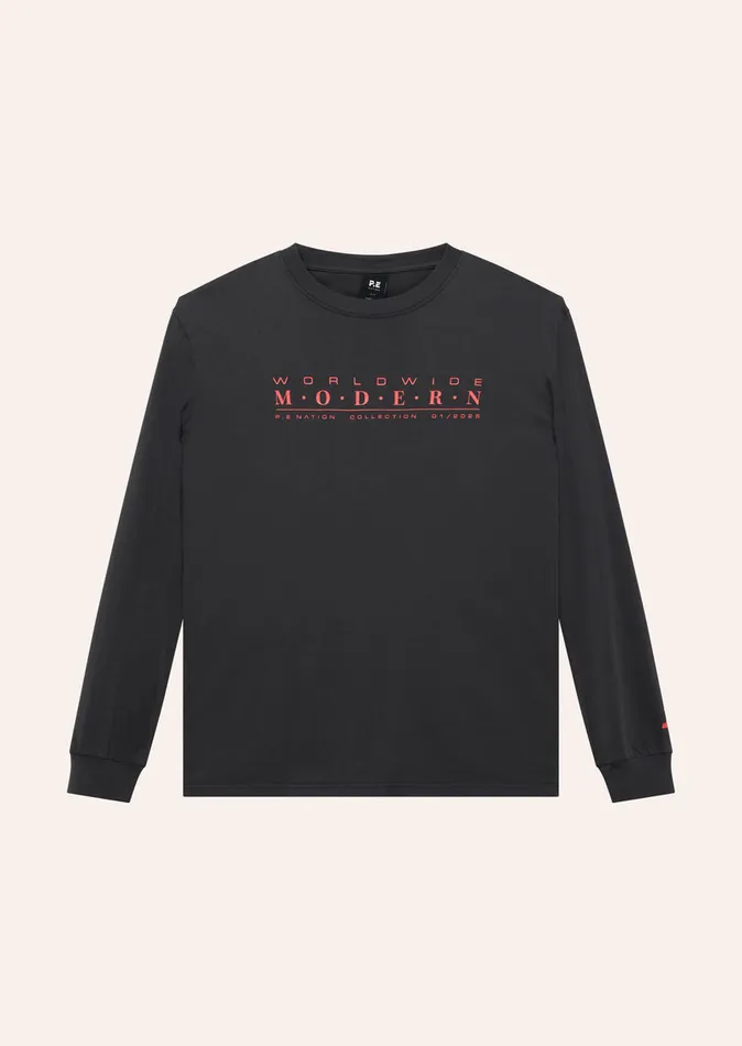 Women STREAMLINE LONG SLEEVE TOP IN WASHED BLACK LongSleeveTops PE Nation
