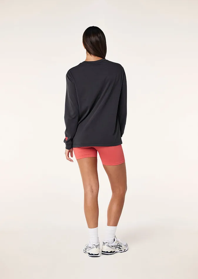 Women STREAMLINE LONG SLEEVE TOP IN WASHED BLACK LongSleeveTops PE Nation