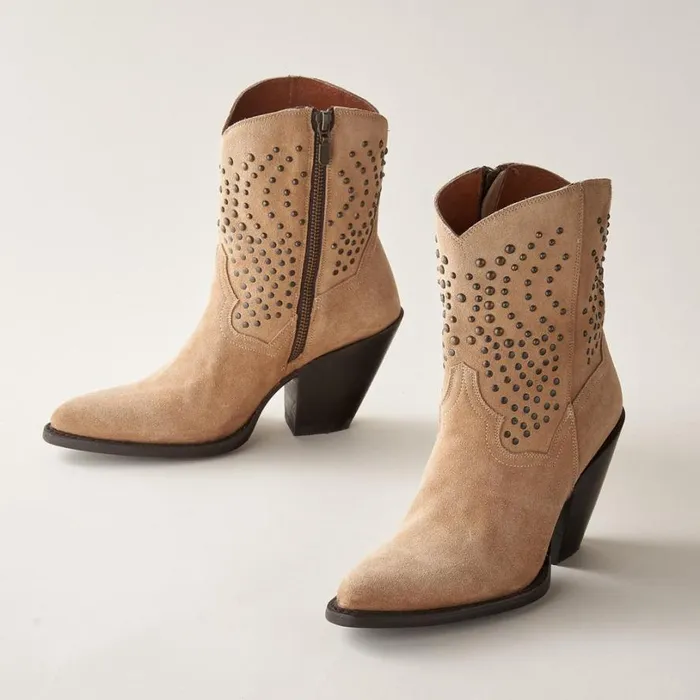 Women Stud Boots Taupe Sundance Catalog Boots Women Stud Boots Taupe Sundance Catalog Boots