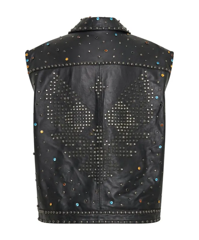 Women STUDDED JEWEL LEATHER EAGLE PUNK SLEEVELESS JACKET One Teaspoon Jackets Women STUDDED JEWEL LEATHER EAGLE PUNK SLEEVELESS JACKET One Teaspoon Jackets