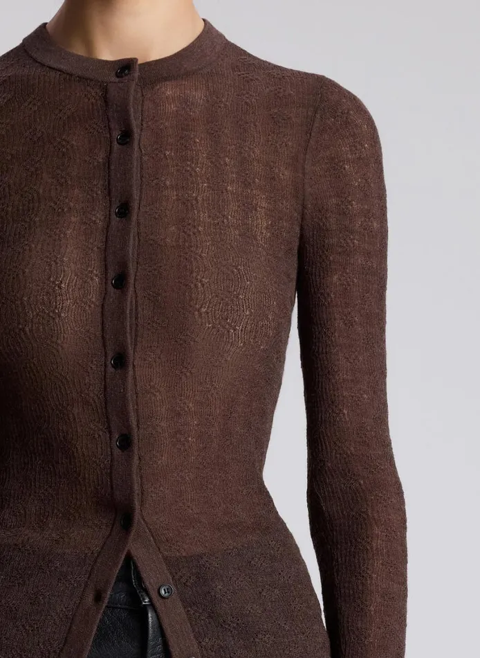 Women Sweaters ALC Marley Alpaca Cardigan Brown