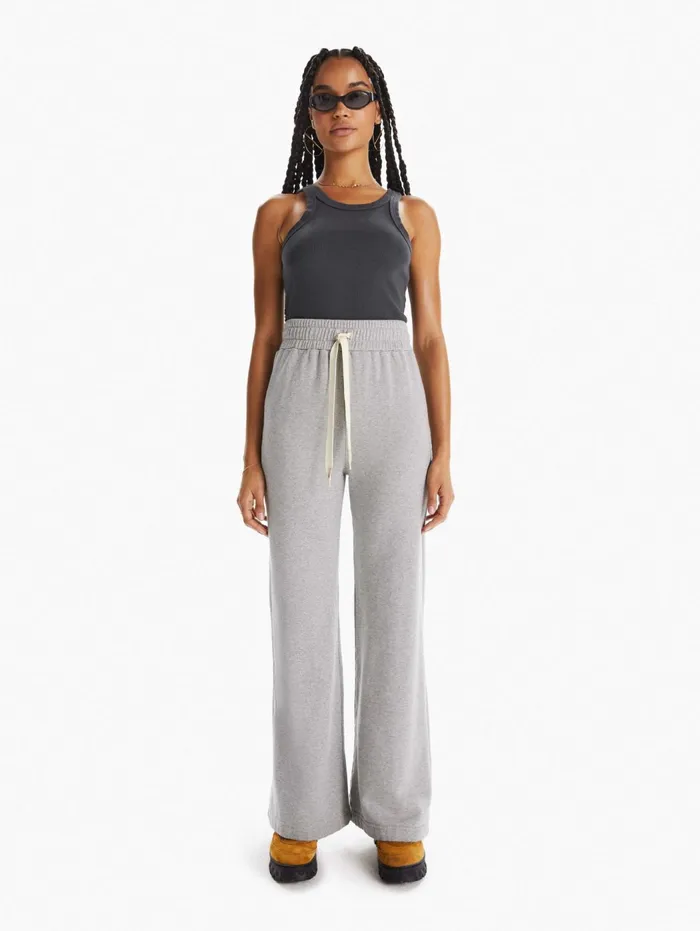 Women Sweatpants Mother Denim The Knock Out Roller Hover Open Grey