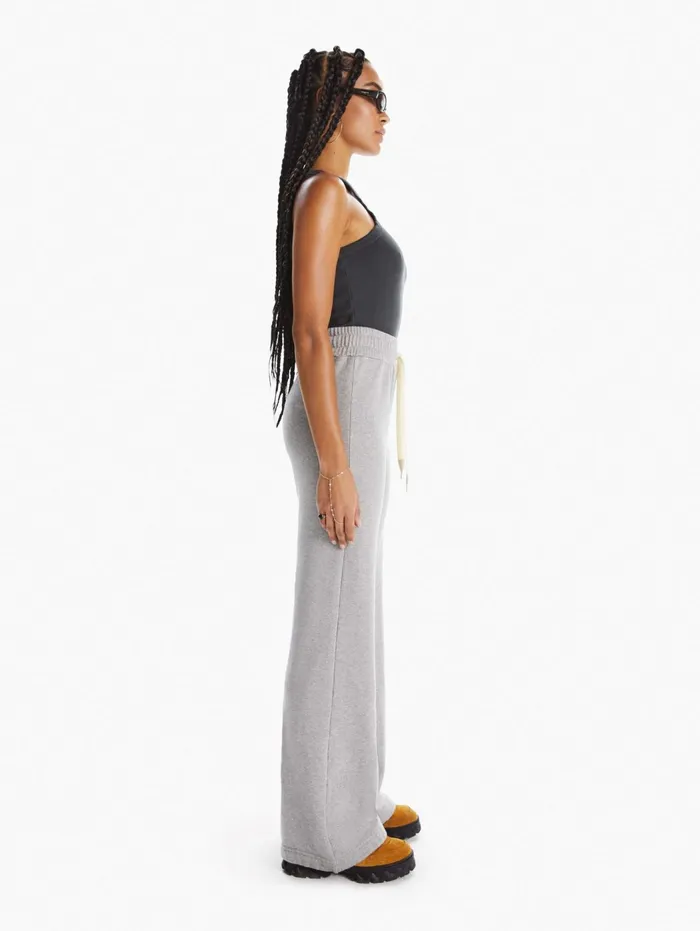 Women Sweatpants Mother Denim The Knock Out Roller Hover Open Grey
