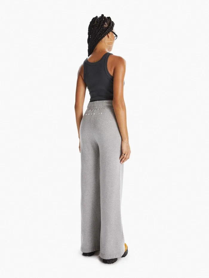 Women Sweatpants Mother Denim The Knock Out Roller Hover Open Grey