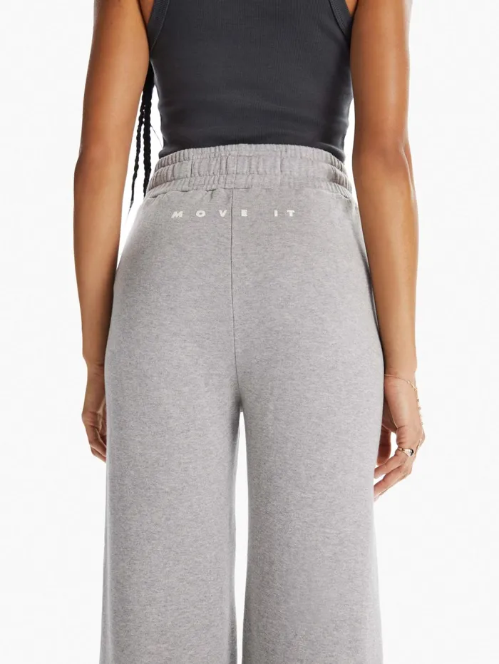 Women Sweatpants Mother Denim The Knock Out Roller Hover Open Grey