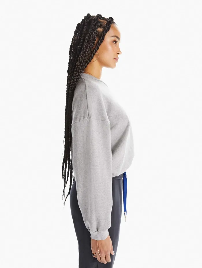 Women Sweatshirts Mother Denim The Loosen Up Crop Open Grey