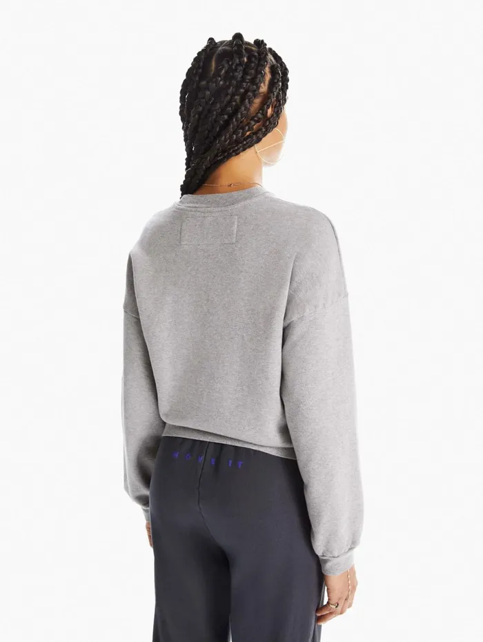 Women Sweatshirts Mother Denim The Loosen Up Crop Open Grey