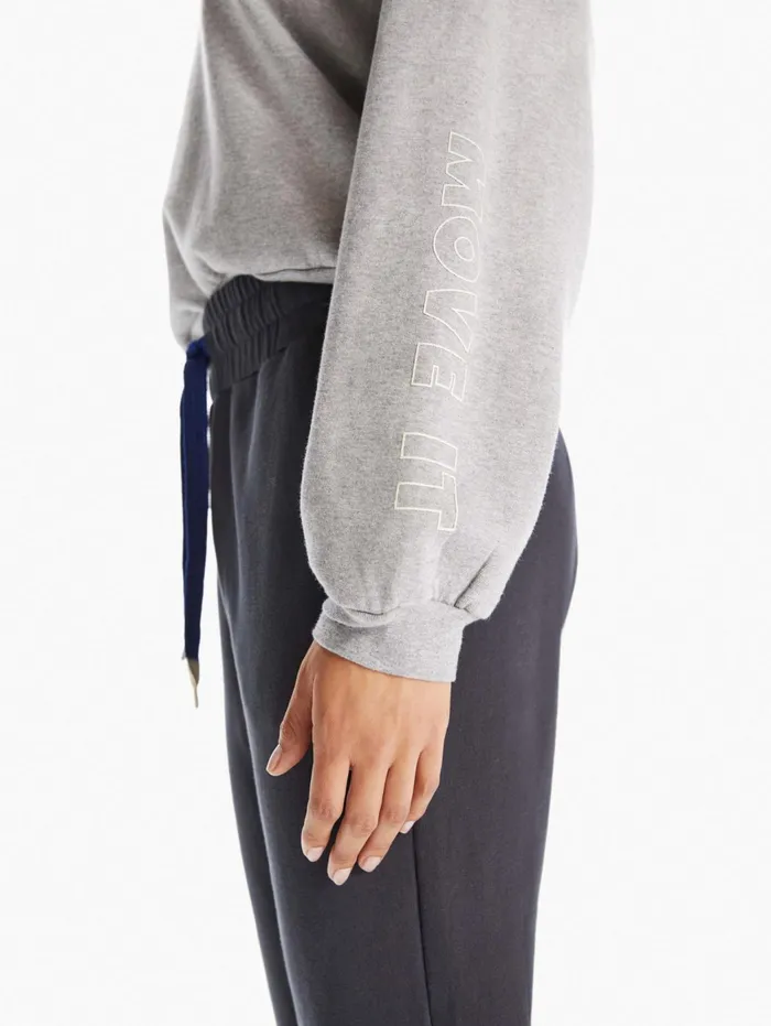 Women Sweatshirts Mother Denim The Loosen Up Crop Open Grey