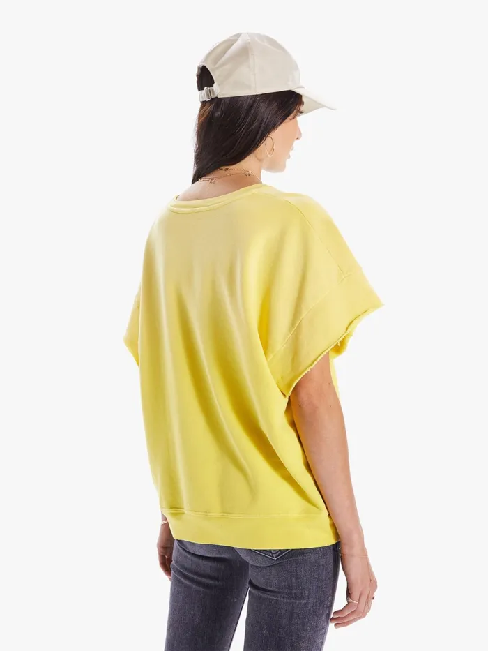 Women Sweatshirts Mother Denim The Raw SS Drop Square Bright Yellow