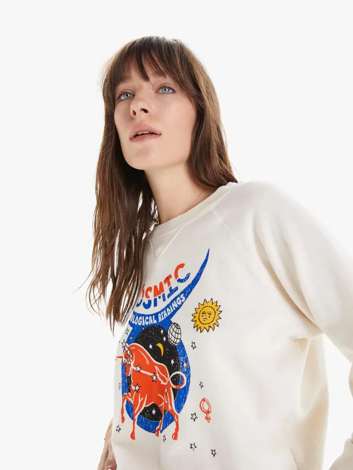 Women Sweatshirts Mother Denim The Square Natural