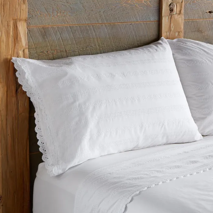 Women Sweet Simplicity Pillowcase Set White Sundance Catalog Bedding and Bath