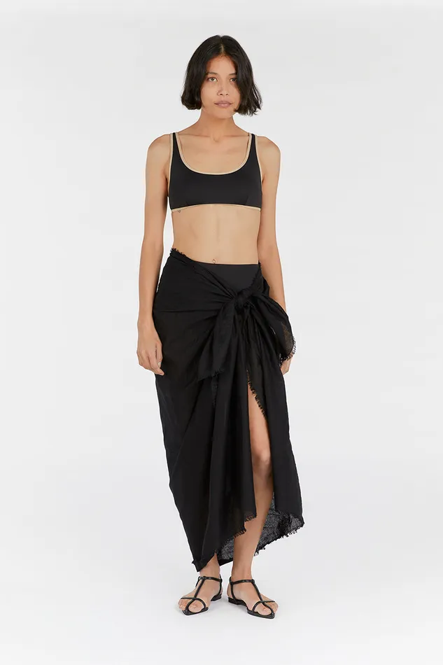 Women Swimsuits DISSH NOVA BLACK LINEN SARONG