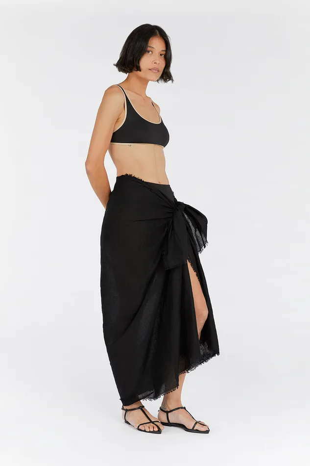 Women Swimsuits DISSH NOVA BLACK LINEN SARONG