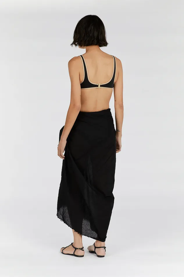 Women Swimsuits DISSH NOVA BLACK LINEN SARONG
