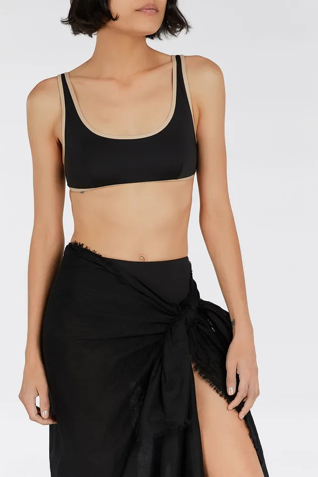 Women Swimsuits DISSH NOVA BLACK LINEN SARONG