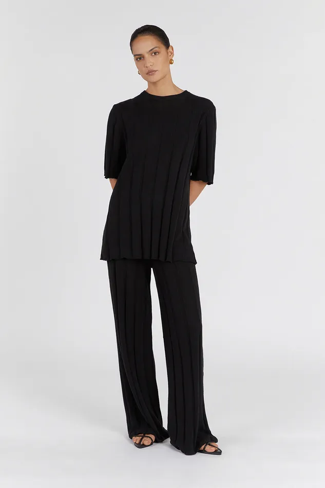 Women TShirts DISSH EMERY BLACK OVERSIZED TEE