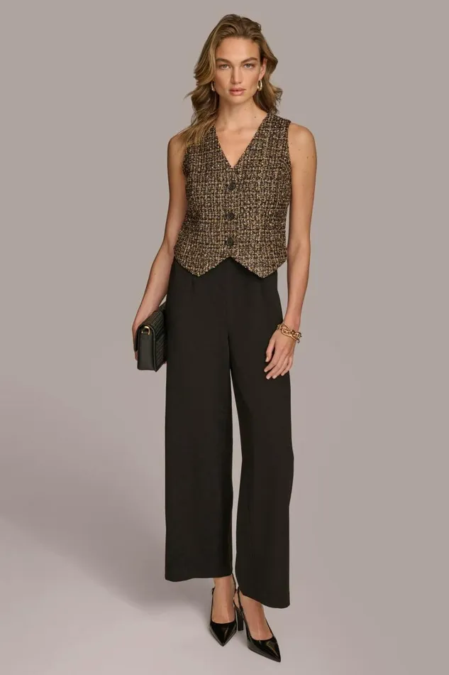 Women TAILORED JUMPSUIT WITH TWEED VEST Elderberry Multiblack Donna Karan New York Dresses And Jumpsuits Women TAILORED JUMPSUIT WITH TWEED VEST Elderberry Multiblack Donna Karan New York Dresses And Jumpsuits