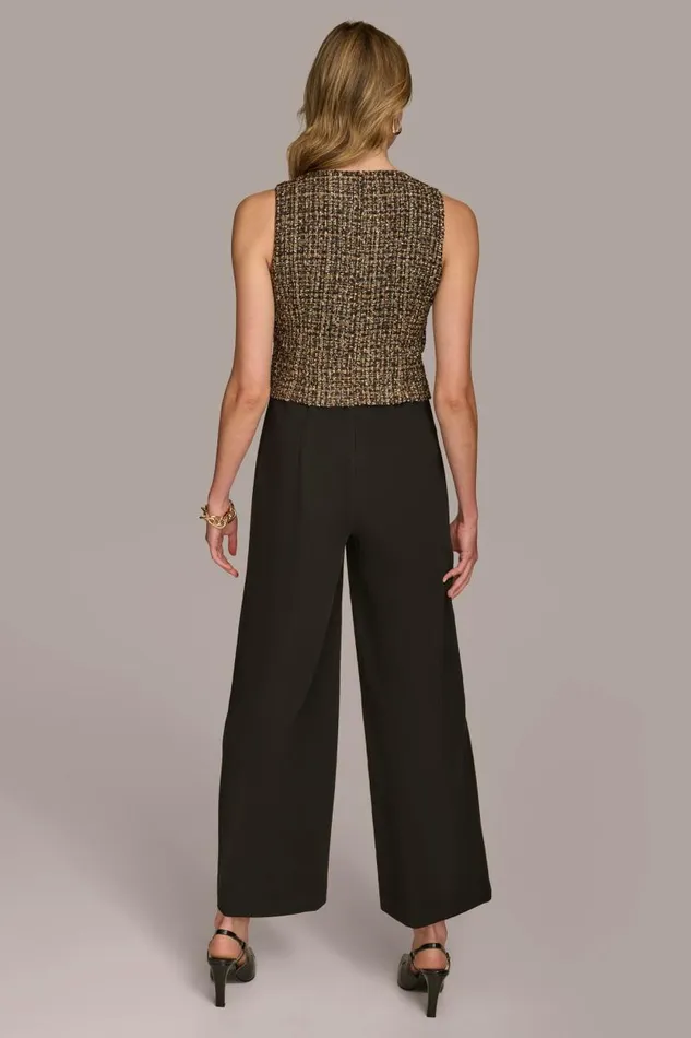 Women TAILORED JUMPSUIT WITH TWEED VEST Elderberry Multiblack Donna Karan New York Dresses And Jumpsuits Women TAILORED JUMPSUIT WITH TWEED VEST Elderberry Multiblack Donna Karan New York Dresses And Jumpsuits