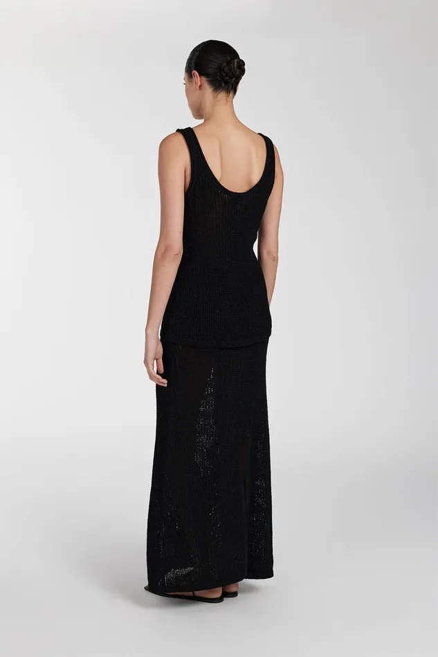 Women Tanks DISSH MARGOT BLACK SCOOP CROCHET TANK