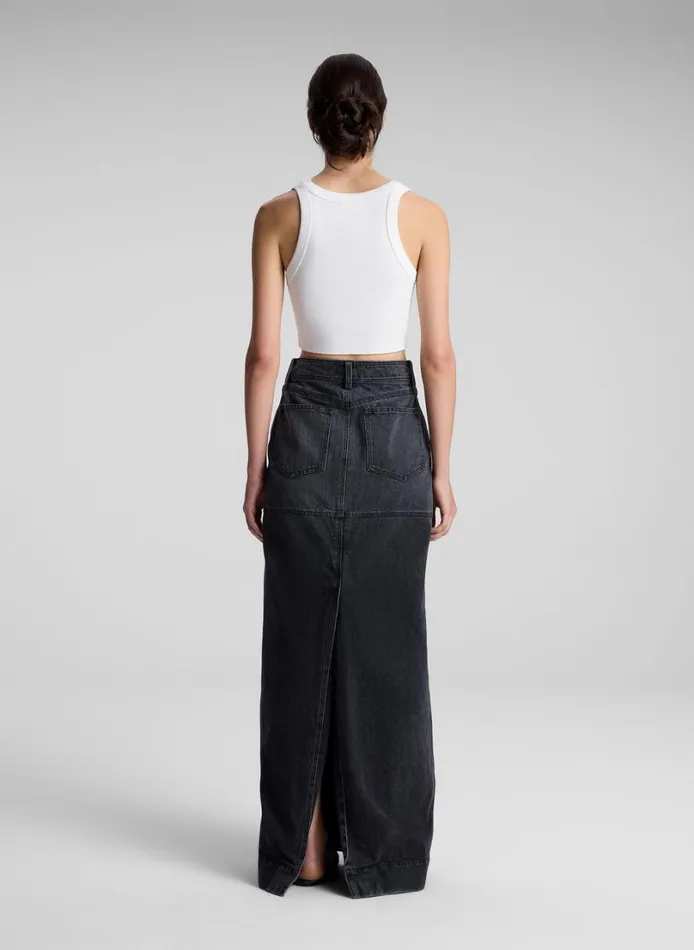 Women Tees and Tanks ALC Halsey Cropped Cotton Rib Tank White