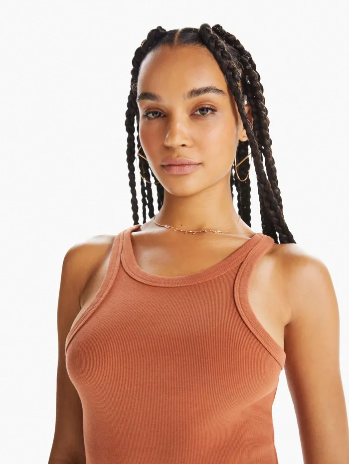 Women Tees Mother Denim The Chin Ups Tank Lightpastel Brown