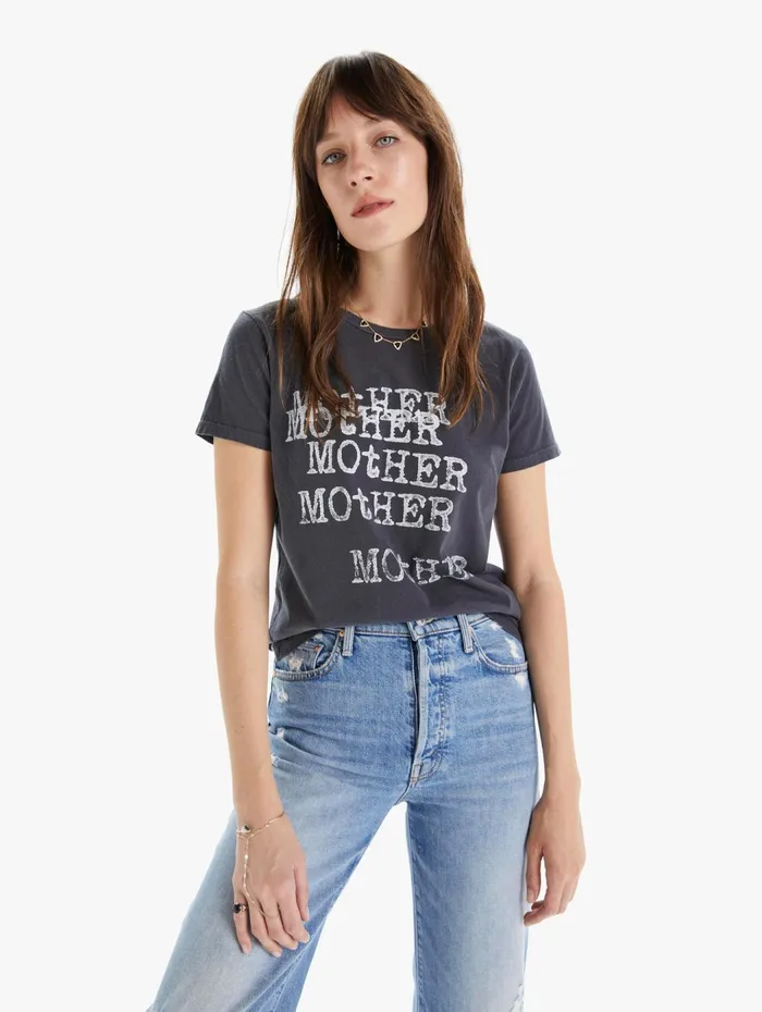 Women Tees Mother Denim The Itty Bitty Goodie Goodie Charcoal