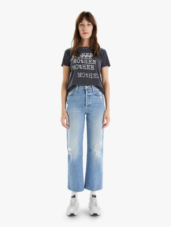 Women Tees Mother Denim The Itty Bitty Goodie Goodie Charcoal