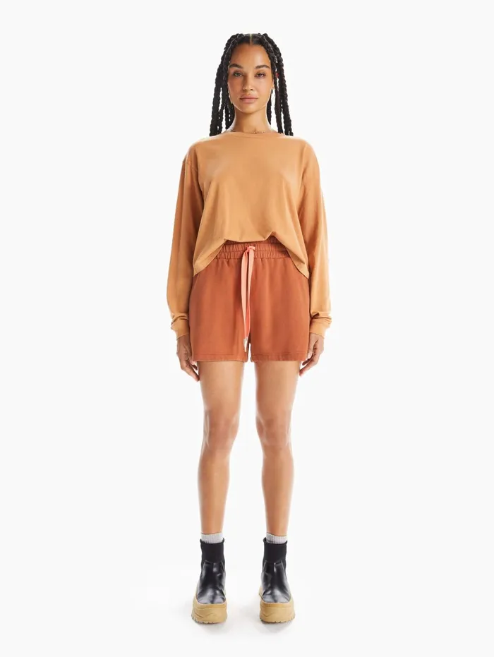 Women Tees Mother Denim The LS Twister Crop Orange