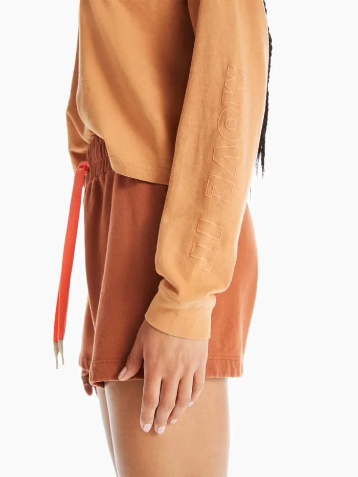 Women Tees Mother Denim The LS Twister Crop Orange