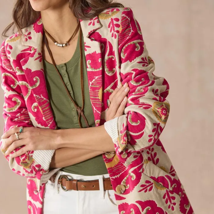 Women Tilework Treasure Topper Lipstick Sundance Catalog Jackets and Coats