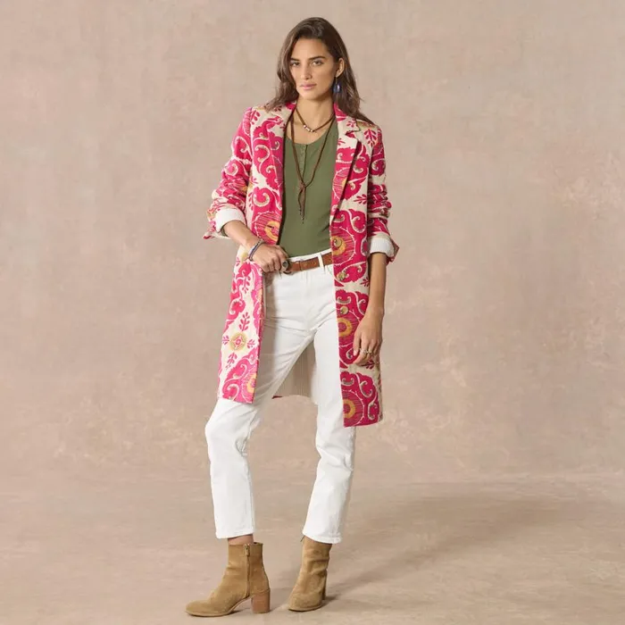 Women Tilework Treasure Topper Lipstick Sundance Catalog Jackets and Coats