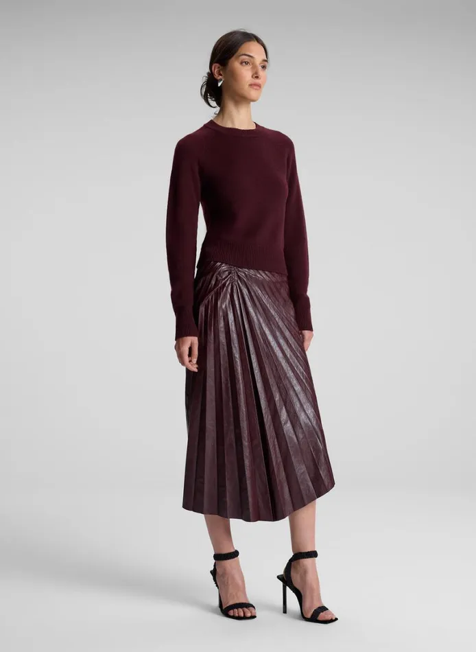 Women Tops ALC Ashtyn Cashmere Crew Neck Sweater Burgundy