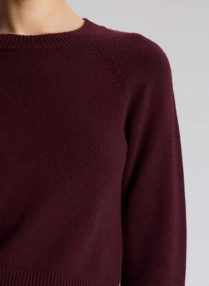 Women Tops ALC Ashtyn Cashmere Crew Neck Sweater Burgundy