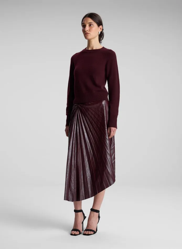 Women Tops ALC Ashtyn Cashmere Crew Neck Sweater Burgundy