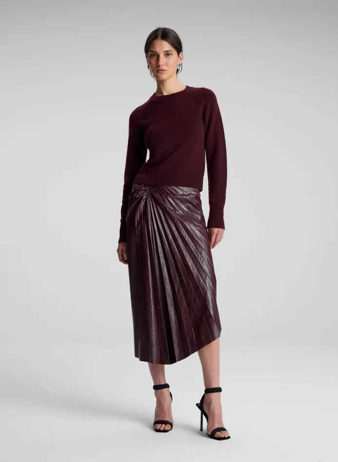 Women Tops ALC Ashtyn Cashmere Crew Neck Sweater Burgundy