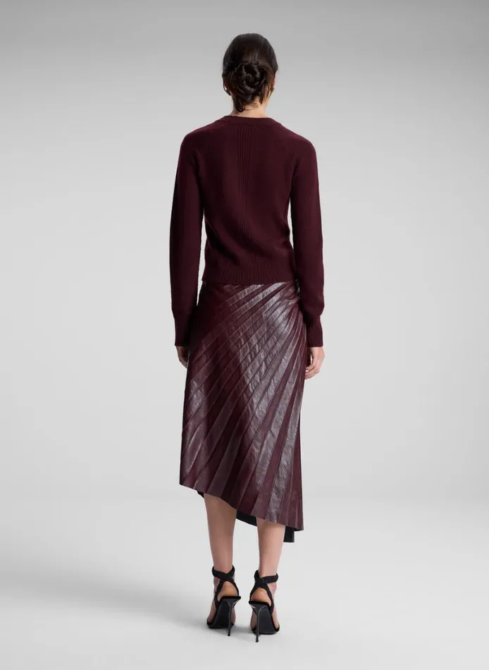 Women Tops ALC Ashtyn Cashmere Crew Neck Sweater Burgundy