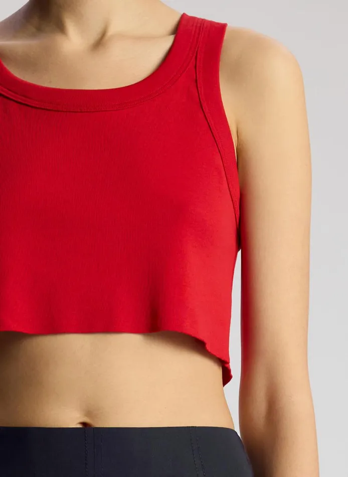 Women Tops ALC Halsey Cropped Cotton Rib Tank Rouge