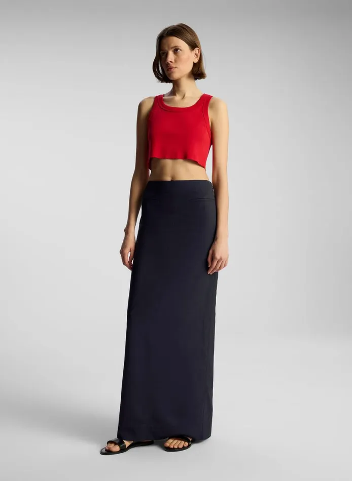 Women Tops ALC Halsey Cropped Cotton Rib Tank Rouge