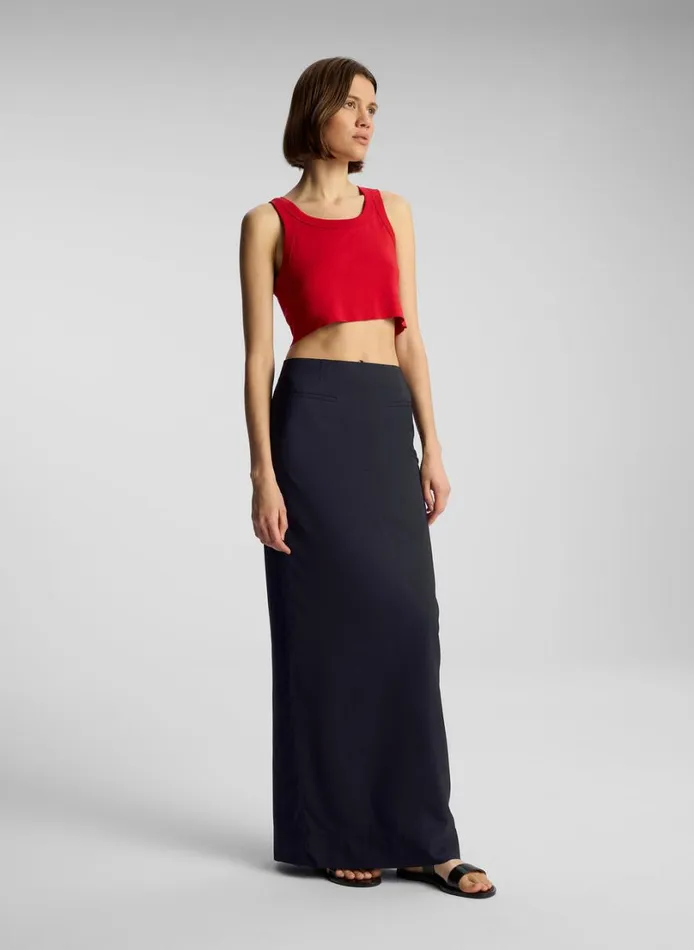 Women Tops ALC Halsey Cropped Cotton Rib Tank Rouge