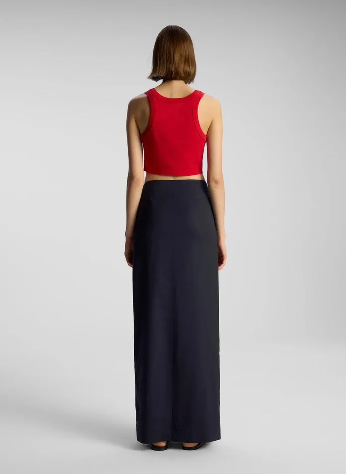 Women Tops ALC Halsey Cropped Cotton Rib Tank Rouge