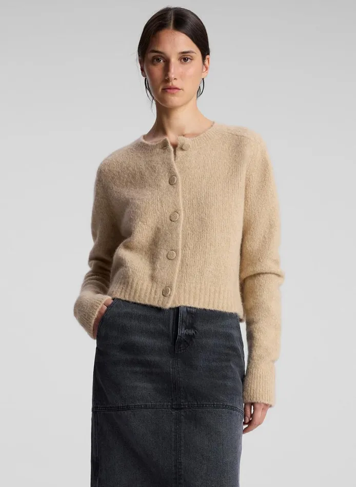 Women Tops ALC Lainie Alpaca Cardigan Dark Taupe