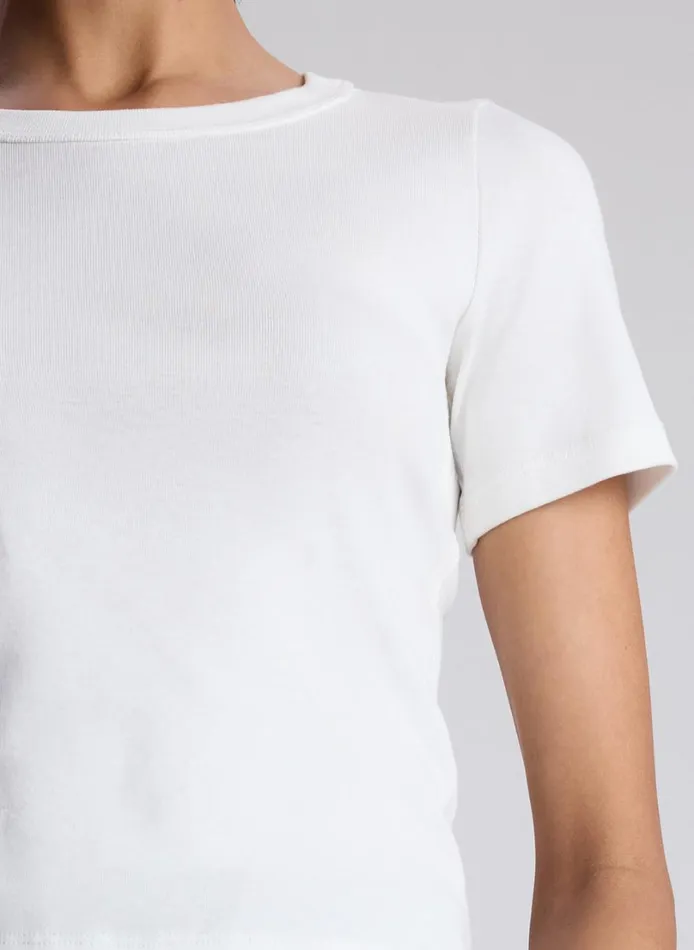 Women Tops ALC Paloma Cotton Rib Baby Tee White