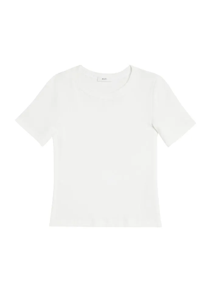 Women Tops ALC Paloma Cotton Rib Baby Tee White